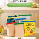 5 x HOUSE AGAIN 12 PCS Plastic Chip Clips with Magnetic, Bag Clip for Food Storage, Food Bag Sealing Clip, Wide Open Food Clips for Bread, Snacks, Fridge Organizer Kitchen, Easy to Store (8 x S,4 x L)