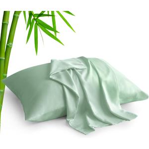 BEDELITE Standard Pillow Cases Set of 2, Rayon Derived from Bamboo, Cooling Pillow Cases for Hot Sleepers & Night Sweats, Breathable Silky Soft Envelope Pillowcases 52/140 cm