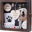 8.6'' Pet Memorial Shadow Box, Customizable Display Case for Dog Cat, Paw Print Hair Preservation, Picture Frame with Paw Print Kit Ashes Fur Jar as Pet Loss Sympathy Gift