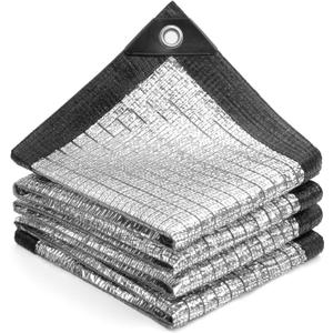 LOVE STORY 85% Reflective Aluminum Shade Cloth, 20' x 20' Silver Sun Tarp