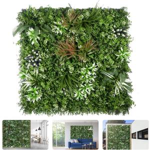 40"x 40" Grass Wall Panels, Artificial Boxwood Hedge Panels with UV Protection, Greenery Backdrop Wall, Green Privacy Hedge Screen for Indoor Outdoor Garden Fence Backyard Wall Decor, (1 Pack) (A001)
