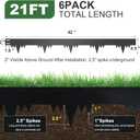 Metal Landscape Edging Border 6 Packs 42'' L x 4.5'' H, Galvanized Steel Garden Edging Border with 6 Stakes, Hammer-in Lawn Edging for Landscaping, Flower Bed, Yard, Pathway, Tree Ring (21ft Total)