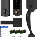 Harfo Fingerprint Smart Door Lock for Front Door with Handle Set, App Control, Keyless Entry Keyless Deadbolt, Digital Electronic Touchscreen Keypad, Auto Lock, Easy to Install, Aged Bronze