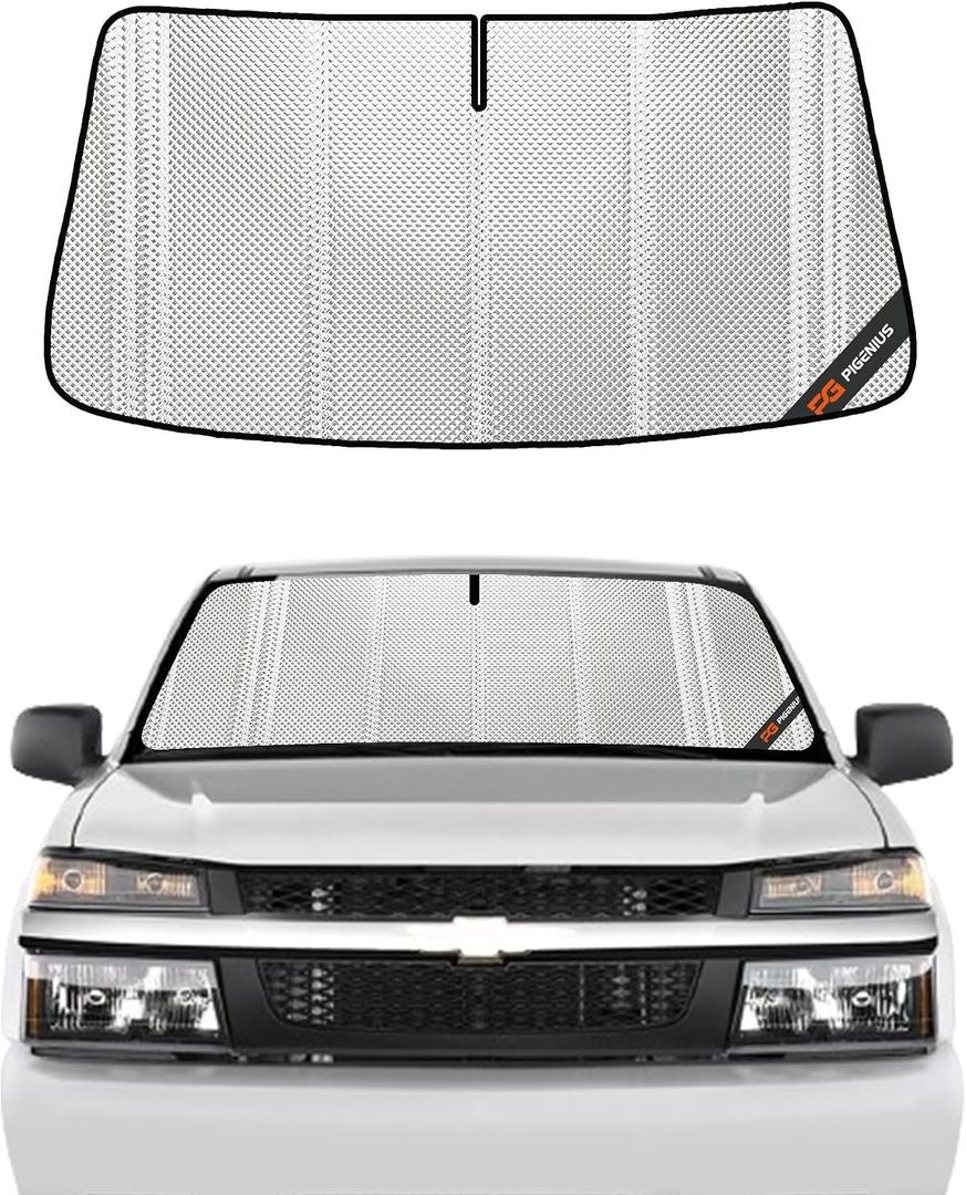 Pigenius Windshield Sun Shade for Hyundai Elantra 2021-2026. Full Coverage Rearview Mirror Shade for Ultimate Protection