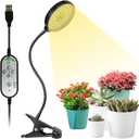 Grow Light 15W Sunlike Full Spectrum LED Plant Grow Lights with Timer Auto On/Off 4/8/12H Waterproof Grow Lamp for Indoor Plants, 5 Dimmable Levels, Adjustable Gooseneck