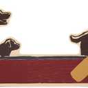 Dogs in Canoe Wood Wall Decor - Large Canoe Lake Wall Art for Lake House, Man Cave, or Living Room, Medium