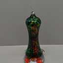 Glass Hummingbird Feeder for Outdoors: Leak Proof Hanging Hummingbirds Present for Women - Ant Moat & Hang Hook Included, Metal Base with 4 Feeding Ports & Perch, 20 Fluid Oz, Best Garden Decor (Small, Green)