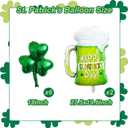 2 x 8 Pcs St Patricks Day Balloons,Green Shamrock Balloons Happy St.Patrick's Day Beer Mug Foil Balloon for Lucky St Patricks Party Decorations