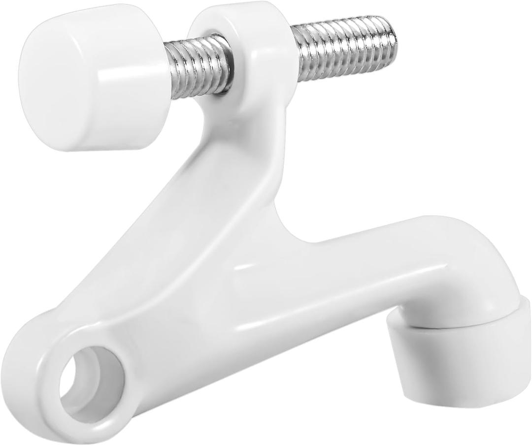 HOMOTEK 8 Pack Hinge Pin Door Stoppers, Adjustable Deluxe Heavy Doorstops for Top of Door, White Rubber Bumper Tips
