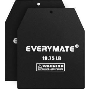 EVERYMATE Tactical Weighted Vest Plates – 3.75/5.75/8.75/14.5/19.75LB Pairs – Insert Weighted Vest Plates- Contoured Ergonomic Fit – WODs, Strength Training, Running, Weight Plates for Vest