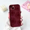 NITITOP Compatible with iPhone 13 Case Cute Sunflower Floral Design for Women Girls Flower Artistic Soft TPU Shockproof Protective Full Camera Protection Cover - Wine Red