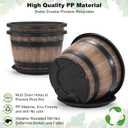 Large Plastic 4 Pack14 inch Plant Pots with Drainage Holes & Saucer