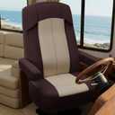 VALUN RV Seat Covers (Brown 2 Pack) Captains Chair Seat Covers for RV Captain Chair & Motorhome Chairs, Universal Fit RV Chair Covers for Camper, Trailer, Van, Protects Against Dirt, Spills & Wear