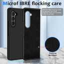 Z Fold 6 Liquid Silicone Case for Samsung Galaxy Z Fold6 5G, Slim Phone Case for Women Girls Soft Gel Rubber Ultra Thin Anti-Scratch Design Protective Cover for Samsung Z Fold 6 5G 7.6-inch (Black)