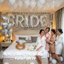 Silver Bridal Shower party decorations with huge 40in silver BRIDE letter Pearl Balloons BRIDE to be Sash Bridal Veil Diamond Ring Heart shape Balloons For Bachelorette party Wedding supplies