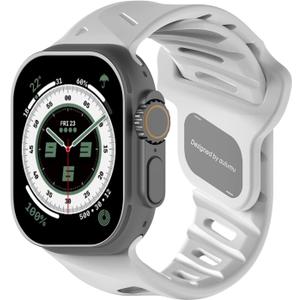 Aulumu A02 Compatible with Apple Watch Ultra/Ultra 2 Band - 49mm for Men, Sport Bands for iWatch 46mm(Series 10),45mm(9/8/7),44mm(SE2/SE/6/5/4),42mm(3/2/1) (White)