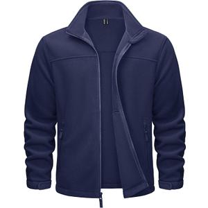 TACVASEN Men's Polar Fleece Jackets Lightweight Soft Winter Thermal Coats Outdoor Windproof Zip Up Jacket with Pockets