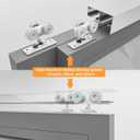 4FT Aluminum Bypass Sliding Door Hardware Kit, 2 Door System with Finger Pulls, Quiet & Smooth Rollers, Fits 1 3/8"-1 3/4" Door Thickness, Space Saving Closet & Cabinet Sliding Track Set