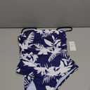 CUPSHE Women Swimsuit One Piece Bathing Suit Square Neck Cutout Back Tummy Control with Adjustable Spaghetti Straps (Medium, Navy Blue)