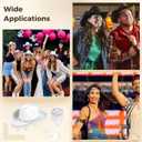 Homaisson White Cowgirl Hat for Women, Sparkly Cowboy Hat with Sunglasses Bandanas Glitter Cowgirl Hat for Themed Party Costume (White)