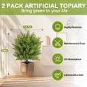 Artificial Boxwood Topiary Ball Trees with Ground Spikes UV Resistant Faux Greenery Shrubs Fake Shrubs for Outdoors, Realistic Faux Plants Bushes for Garden Porch Yard Patio Decor (Cedar Green)