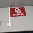 Rico Industries NCAA Oklahoma Sooners Alternate Double Sided Double Sided Car Flag - 16" x 19" - Strong Pole That Hooks onto Car/Truck/Automobile