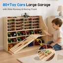 80+ Toy Car Large Garage Storage Display with Slide Runway & Racing Track