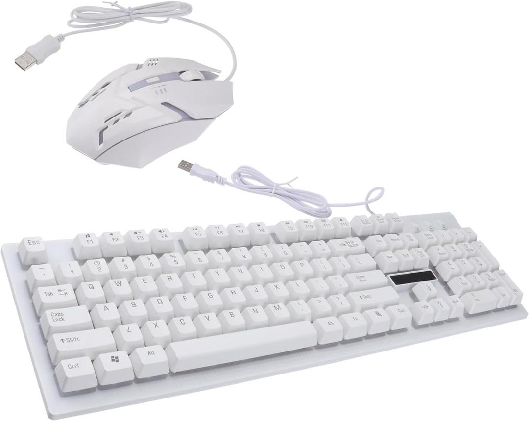 USB Wired Mechanical Gaming Keyboard and Mouse Set Ergonomic Design High-Performance Luminous Keys for Home Office and Gaming Use