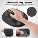 Ergonomic Mouse Pad with Skin-Friendly Lycra Memory Foam Wrist Rest, Easy-to-Clean Smooth PP Surface, and Non-Slip PU Base – Ideal for Vertical, Ergonomic, and Office Mice (Jet Black)