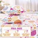 Full Sheet Set Kids - Kitty 4 Pieces Soft Microfiber Cartoon Style Bedsheets for Boys Girls Teens, Oeko TEX Breathable 15 Inch Deep Pocket Sheets(2D World Cat)