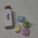 Candyland Christmas Decorations Macaron Ornaments - 5pcs Pastel Glitter Macaroon Candy Ornaments with Gift Card for Candyland Christmas Decor Party Favors Supplies