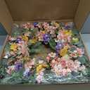 TEMPUS Spring Summer Wreath for Front Door 22 Inch Artificial Floral Wreath with Roses Peonies Hydrangeas Leaves for Door Wall Decoration Wedding Party Home Farmhouse Decoration (Multicolor)