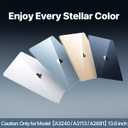 Soonjet Compatible with MacBook Air 13 inch Case, Crystal Clear Shell, Fits 2026-2022 M5/M4/M3/M2,A3449 A3240 A3113 A2681, Color-Matched Transparent Design for MacBook Air 13.6 inch