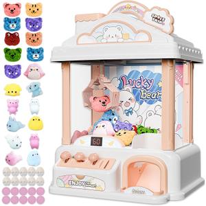 Claw Machine for Kids, Snow Bear Theme Mini Vending Machine for Girls Age 6-8, Candy Grabber Dispenser Toy Machine for Boys, Girl's Birthday Gifts for Age 3+, Fun Toys Perfect for Family, Party