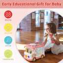 Montessori Toy for 1+ Year Old Girls, 10-in-1 Musical Learning Bus Baby Toys for 12-18 Months Present, Educational Developmental Sensory Toy, First Birthday Gifts for 1 Year Old Girl Toddlers