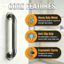 24 Inch Brushed Nickel Stainless Steel Handrail, Safety Grab Bars for Wall, 1.25 inch Diameter， Handicap Grab Bars for Bathroom, Shower, Toilet, RV Handrail, Stair Railing Indoor & Outdoor