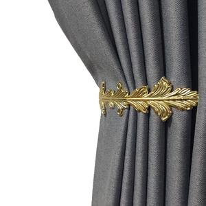 Refila Curtain Holdbacks Vintage Leaf Design Curtain Drapery Tie Back - 2PCS (Gold)