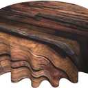Wood Round Tablecloth 60 Inch Washable Reusable Decoration Table Cover for Kitchen Party