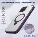 pcgaga Magnetic Phone Case for iPhone 15 [Compatible with Magsafe ] [Built-in Invisible Stand] + Screen Protector, Translucent Matte PC Cover with Slim TPU Frame 6.1" (Purple)