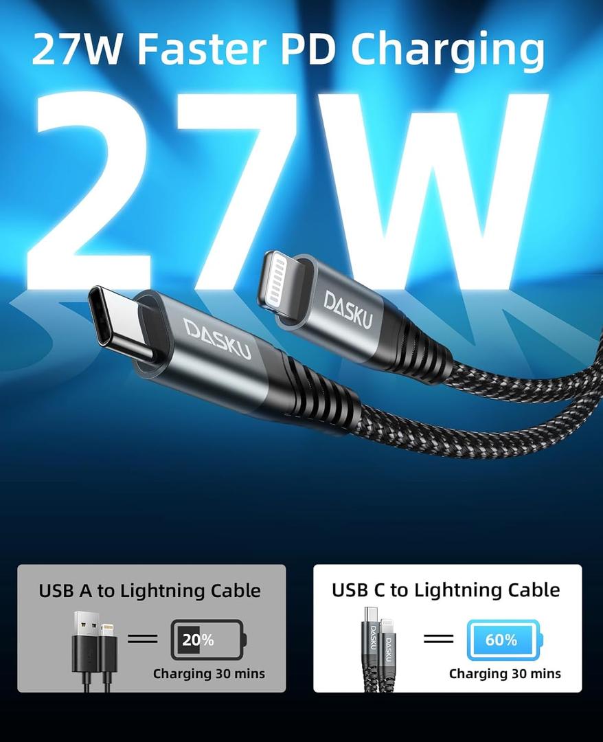 USB C Lightning Cable 2 Pack 3 Ft, iPhone 14 13 Fast Charger Cord [Apple MFi Certified] 3 Foot Type C iPhone Cable Compatible with iPhone 14 13 12 11 Pro Max Mini 8 Plus SE iPad and More