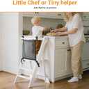 COSYLAND Foldable Toddler Kitchen Stool Helper - Height Adjustable Kitchen Standing Tower for Bathroom Sink or Counter - Step Stool for Toddlers Ages 18 Months to 6 Years White