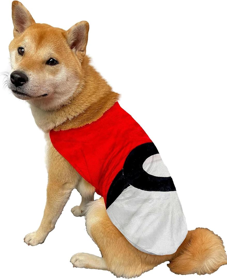 ComfyCamper Red and White Dog Costume - X Large Medium Small French Lab Retriever Pet Cosplay Halloween Costumes Ball (Large, Cape)