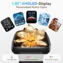 Smart Watch for Men/Women, Answer/Make Call, 1.85" AMOLED Always-On Display Screen Smartwatch for iPhone & Android, 3ATM Waterproof Fitness Tracker with Heart Rate/Sleep/SpO2 Monitor, 100+ Sport Modes