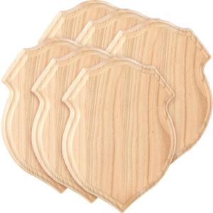 Kigley 6 Pcs Unfinished Wood Plaque Wooden Shield Plaque Wood Sign for Crafts Boards Carving Crafting, for Burning Projects Slab Pallets for Table Top(12 x 9 Inch)