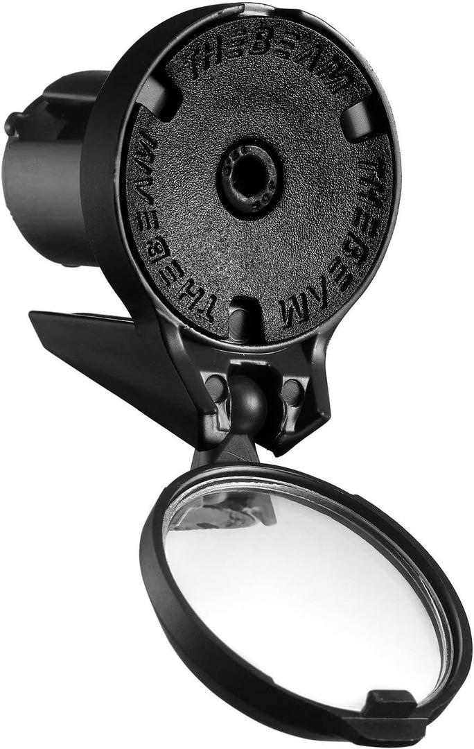 THE BEAM - CORKY DROP Bike Mirror - Folding Rear-view Handlebar Mirror - Convex Lens with 360-degree Rotation, Black