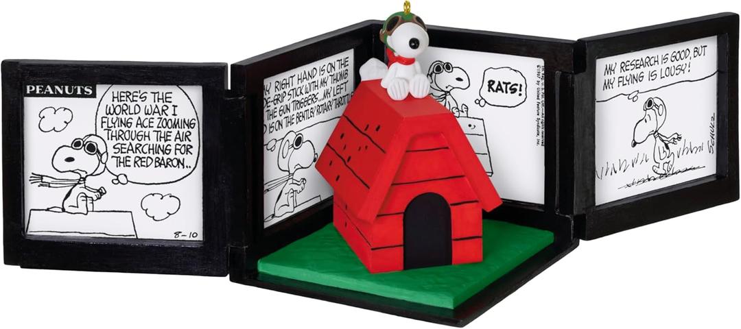 Hallmark Keepsake Peanuts Christmas Ornament, Peanuts 75th Anniversary Snoopy as The Flying Ace Musical
