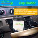 Upgraded Dashboard Cup Holder Compatible with 1999-2004 F250 F350 F450 F550 Super Duty, 2000-2004 Excursion, Heavy Duty Console Cup Holder Pebble Tan, YC3Z2513560CAB