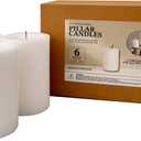 Pillar Candles 2.8x4 Inch 6 Pack White CW Studio Unscented 45-Hour Long Burn, Smokeless Dripless Premium Wax with Cotton Wick for Weddings, Events, Home & Rustic Decor