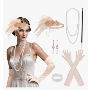 PLULON 1920s Flapper Great Gatsby Accessories Set Fashion Roaring 20's Theme Set