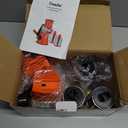 Geedel Rotary Cheese Grater, Kitchen Mandoline Vegetable Slicer with 3 Interchangeable Blades, Easy to Clean Rotary Grater Slicer for Fruit, Vegetables, Nuts (Orange)